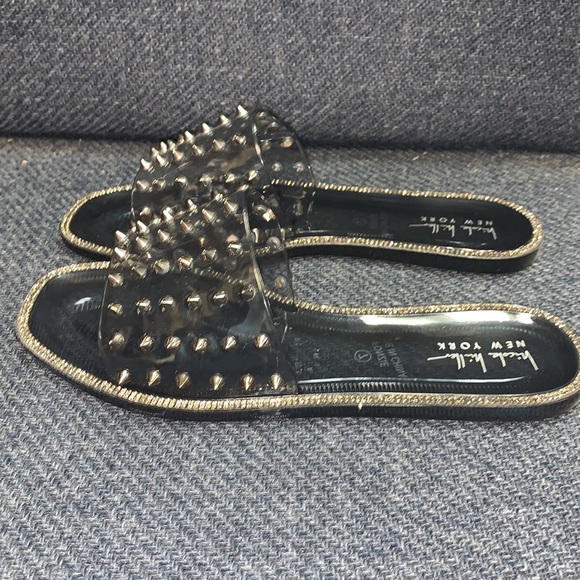 Nicole Miller Spike Jelly Rhinestone Sandals - Picture 3 of 8